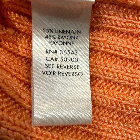 Calvin Klein Orange Knit V-Neck Sweater - Picture 9 of 11